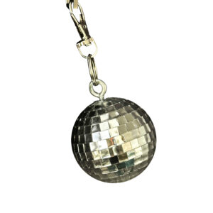 SILVER GLAZED MINI BALL KEYCHAIN