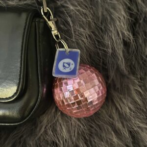 PINK GLAZED DISCO BALL KEYCHAIN- PREORDER