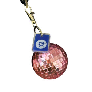 PINK GLAZED DISCO BALL KEYCHAIN